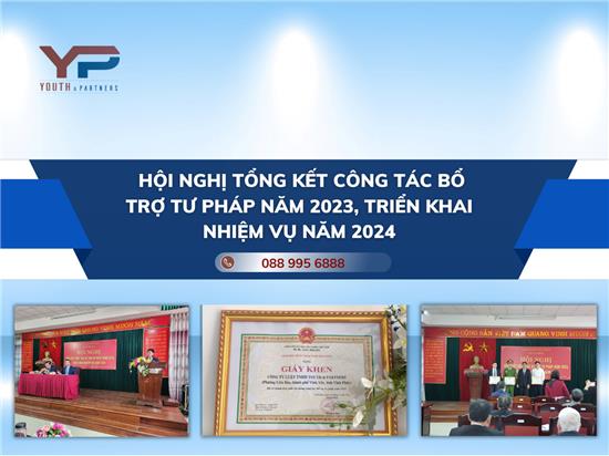 Công ty Luật TNHH Youth & Partners nhận bằng khen của Sở Tư Pháp tỉnh Vĩnh Phúc